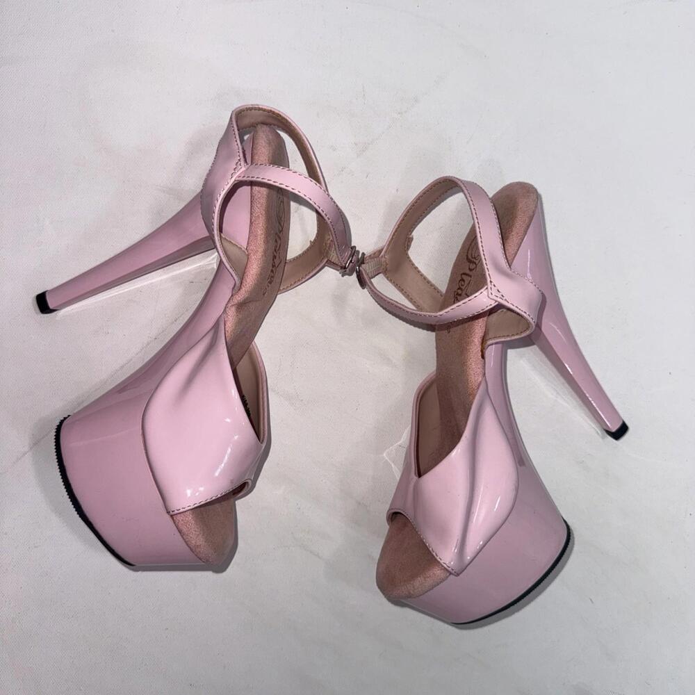 Pleaser KISS Heels Pink Platform Ankle Strap Stilettos Stripper Dancing Shoes 7 - Picture 11 of 15